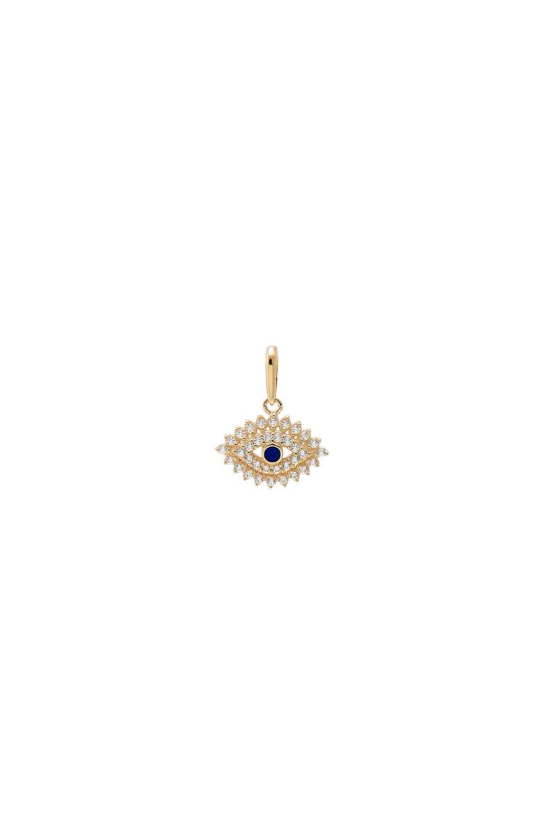 BY ADINA EDEN CZ & Sapphire Blue Evil Eye Charm 14K, Main, color, 14K Gold