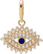 BY ADINA EDEN CZ & Sapphire Blue Evil Eye Charm 14K