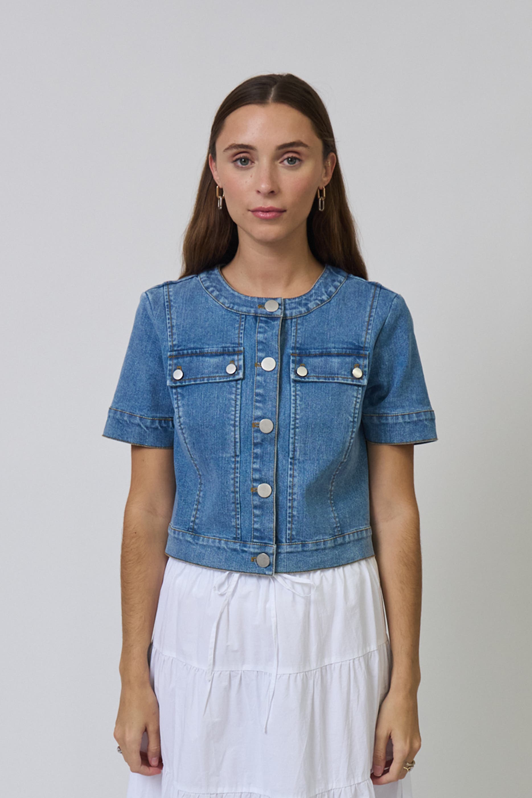 Serena Short Sleeve Denim Jacket