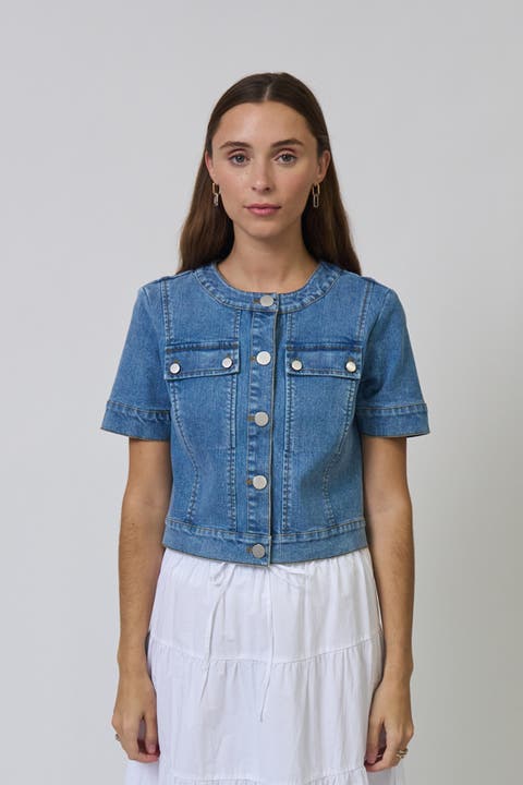 Serena Short Sleeve Denim Jacket