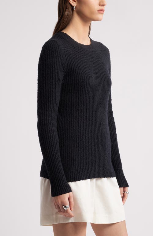 Nordstrom Textured Slim Crewneck Sweater In Black