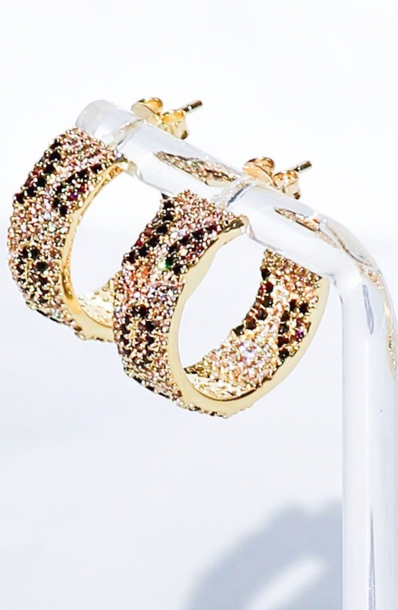 NATIVE GEM Maneater Leopard Hoops, Alternate, color, Leopard Maneater