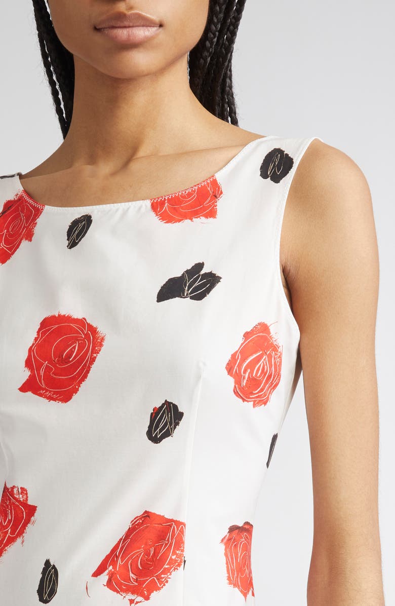 Marni Floral Print Poplin Fit & Flare Dress, Alternate, color, 