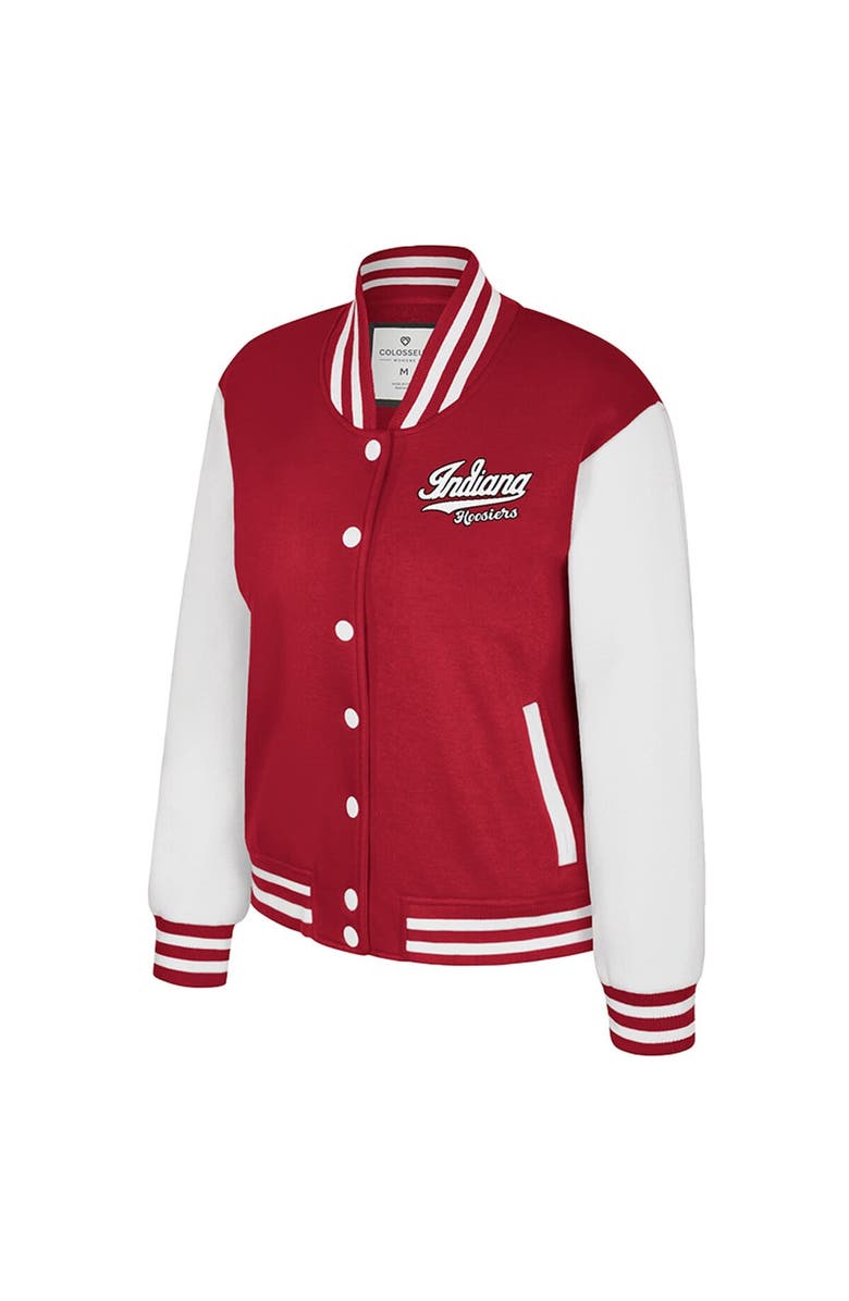 COLOSSEUM Women's Colosseum Crimson Indiana Hoosiers French Baguette Full Snap Fleece Jacket, Alternate, color, Crimson