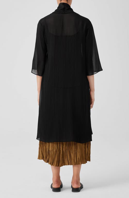 Eileen Fisher Open Front Silk Chiffon Jacket