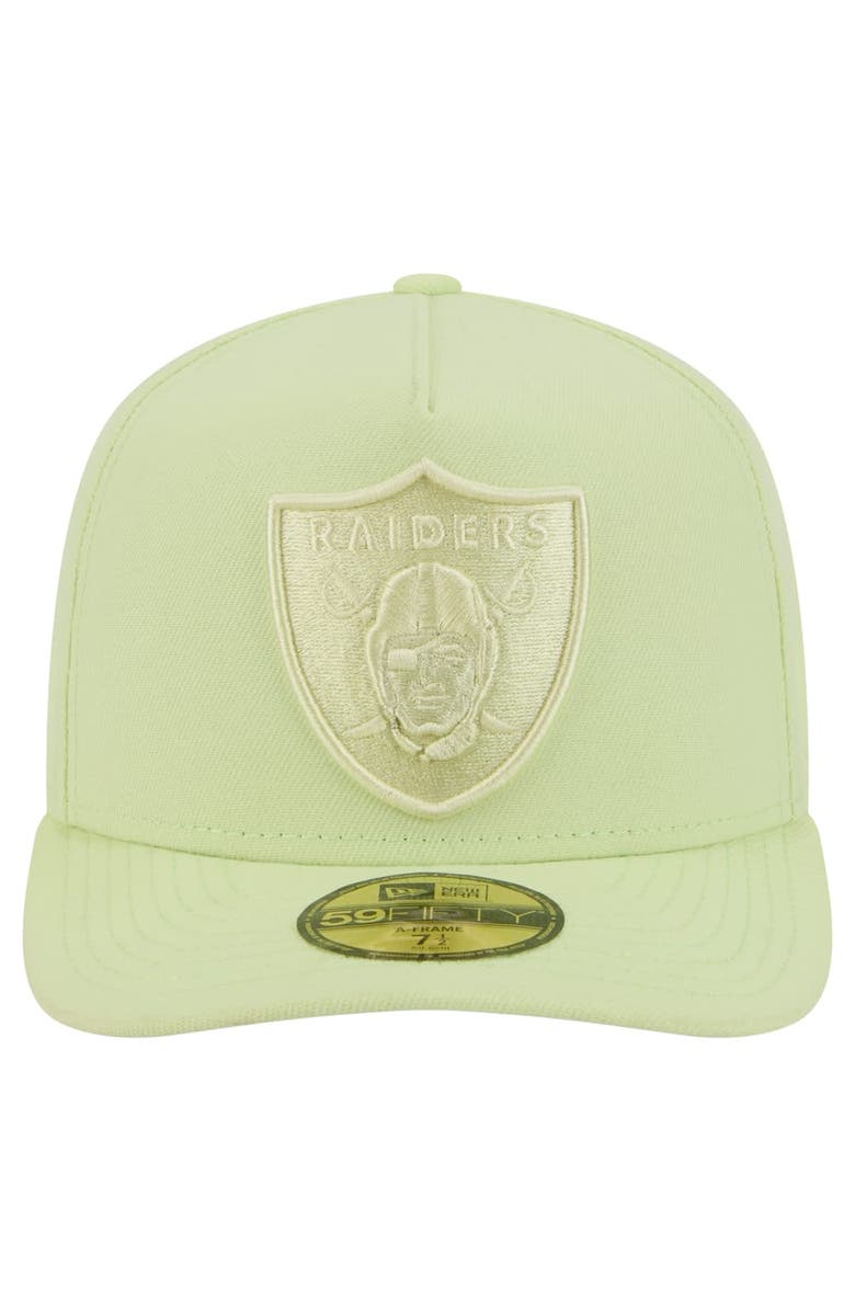 New Era Men's New Era Light Green Las Vegas Raiders Color Pack A-Frame 59FIFTY Fitted Hat, Alternate, color, Light Green