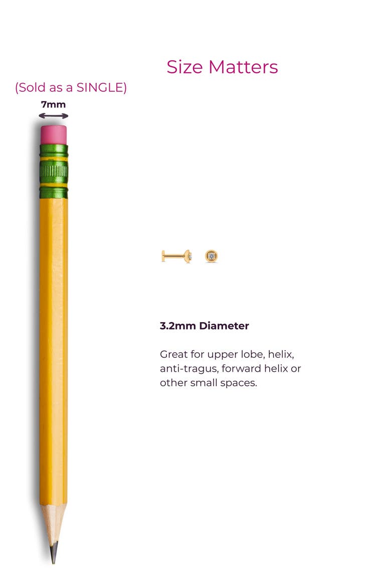 Center-of-Attention Flat Back Stud, Alternate, color, Yellow Gold