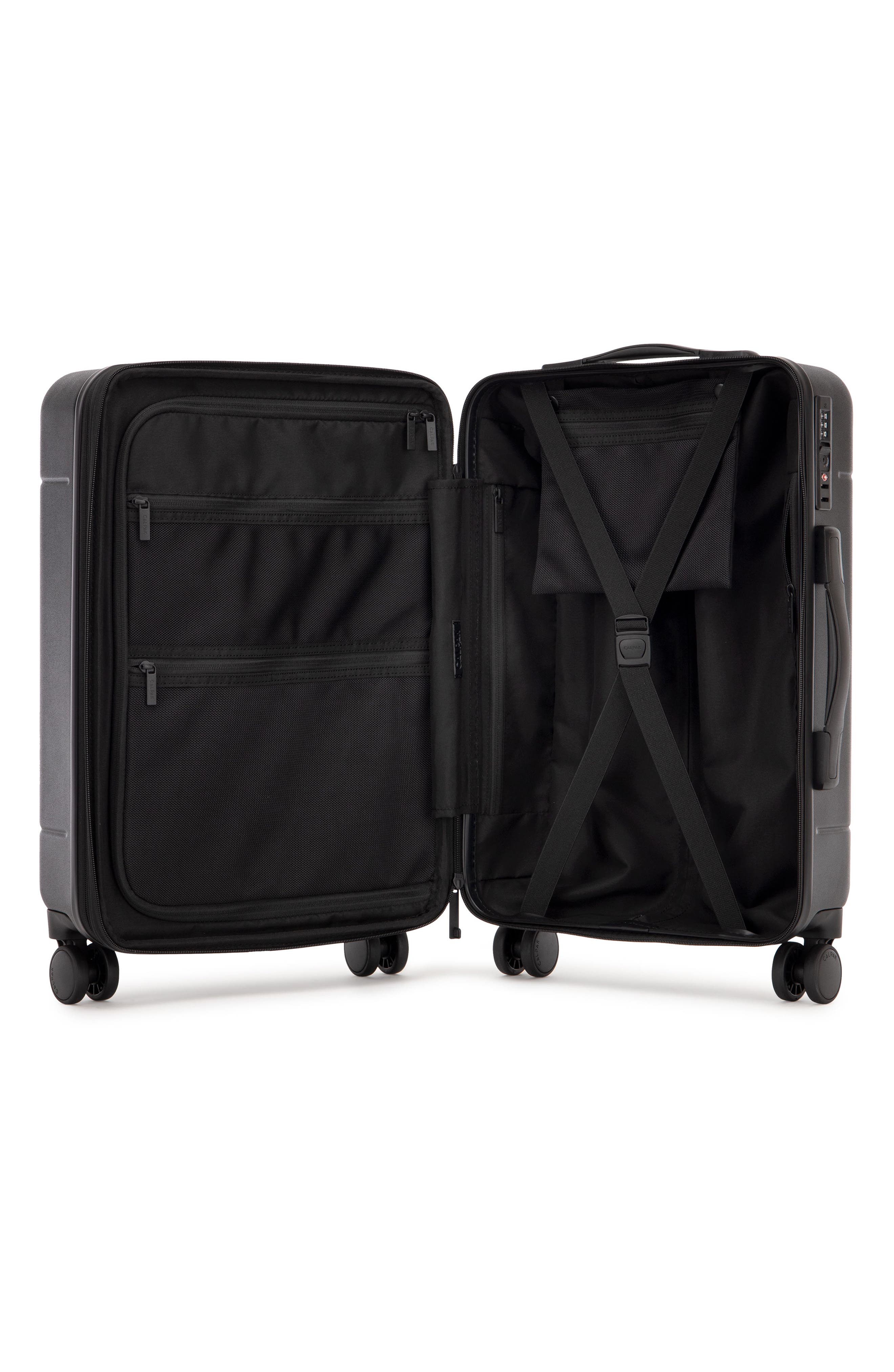 CALPAK Hue 22-Inch Front Pocket Carry-On Suitcase, Alternate, color, Black
