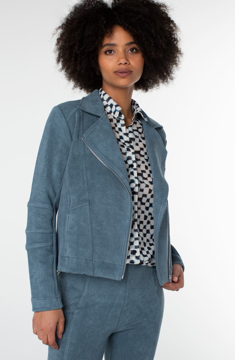 Liverpool Los Angeles Faux Suede Moto Jacket, Alternate, color, 