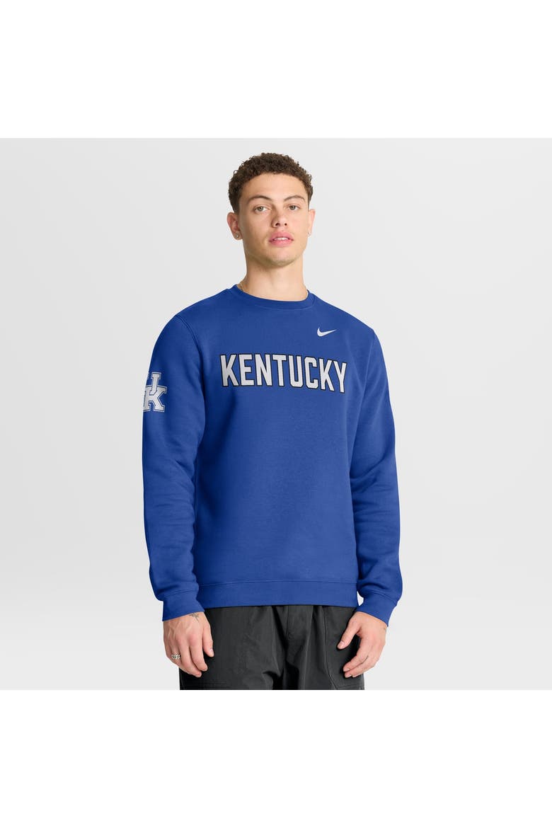 Men's Nike Royal Kentucky Wildcats 2026 Sideline Club Sweatshirt, Main, color, Royal