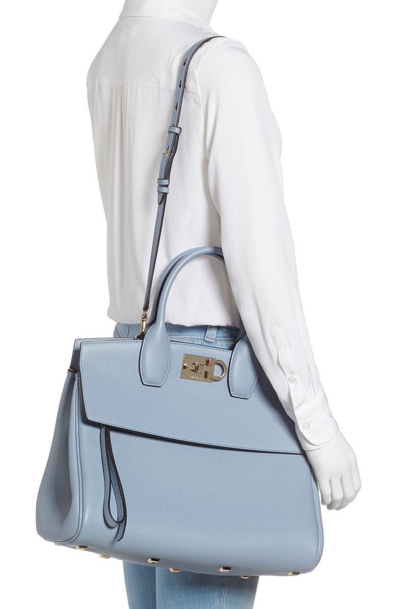 FERRAGAMO Salvatore Ferragamo The Studio Leather Top Handle Bag, Alternate, color,