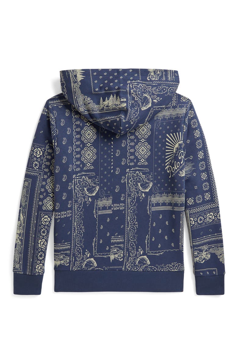 Kids' Bandana Patchwork Print French Terry Hoodie, Alternate, color, ANGLERS BANDANA PATCHWORK