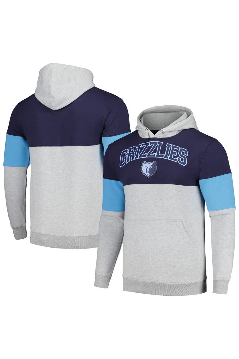 Men's Fanatics Branded Navy Memphis Grizzlies Contrast Pieced Pullover Hoodie, Alternate, color, Navy