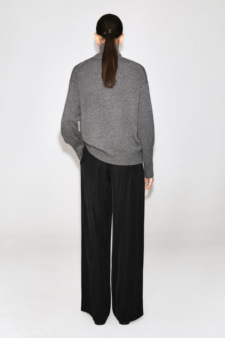 Elasticated Twill Straight-Leg Pants, Alternate, color, BLACK