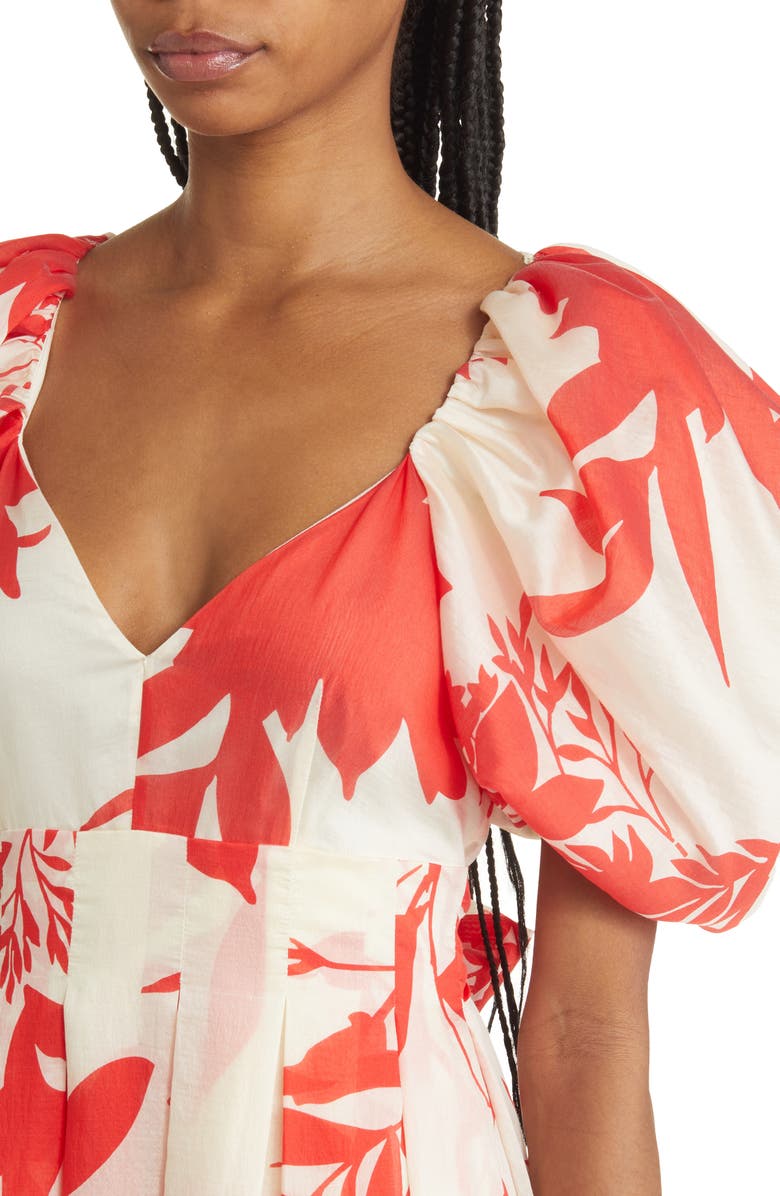 & Other Stories Floral Print Puff Sleeve Dress, Alternate, color, 