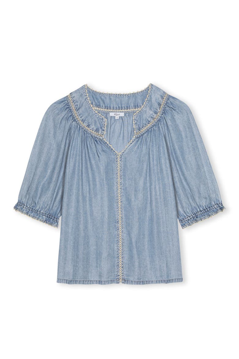 Belina Chambray Top, Alternate, color, WASHED BLUE