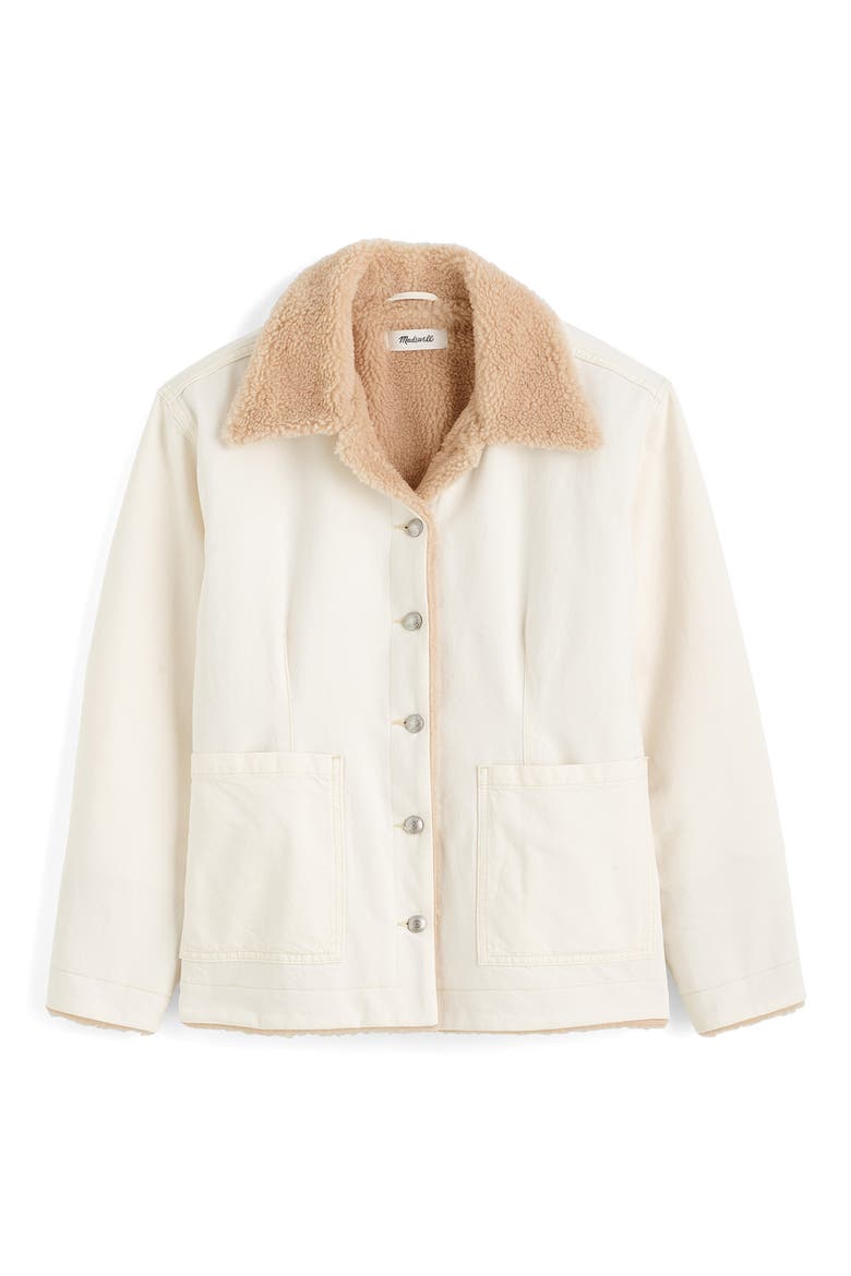Faux Shearling Lined Denim Jacket, Alternate, color, VINTAGE CANVAS