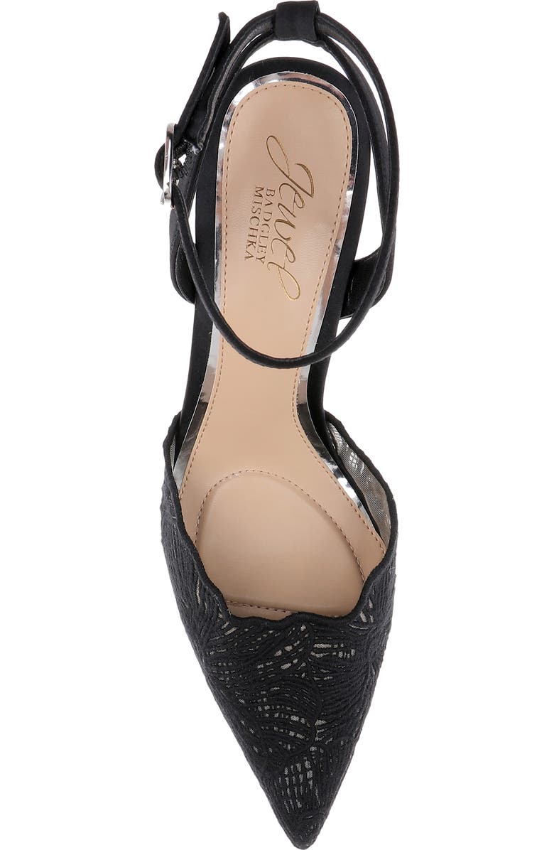 Jewel Badgley Mischka Zaima Ankle Strap Pump, Alternate, color, Black Satin