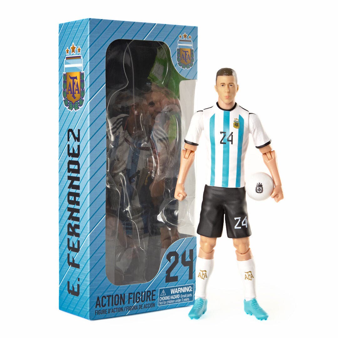 Banbo Toys SOCKERS Argentina AFA Enzo Fernandez 8" Collectible Soccer Action Figure in Blue 