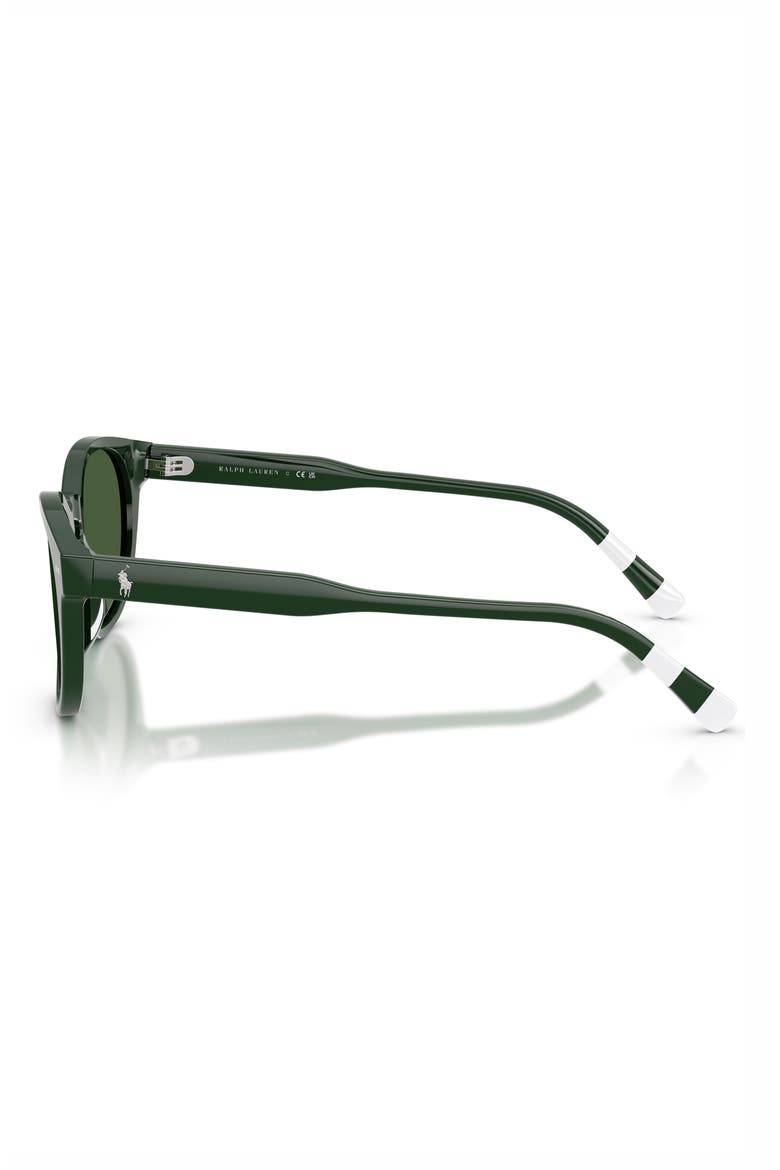 52mm Round Sunglasses, Alternate, color, SHINY GREEN / DARK GREEN