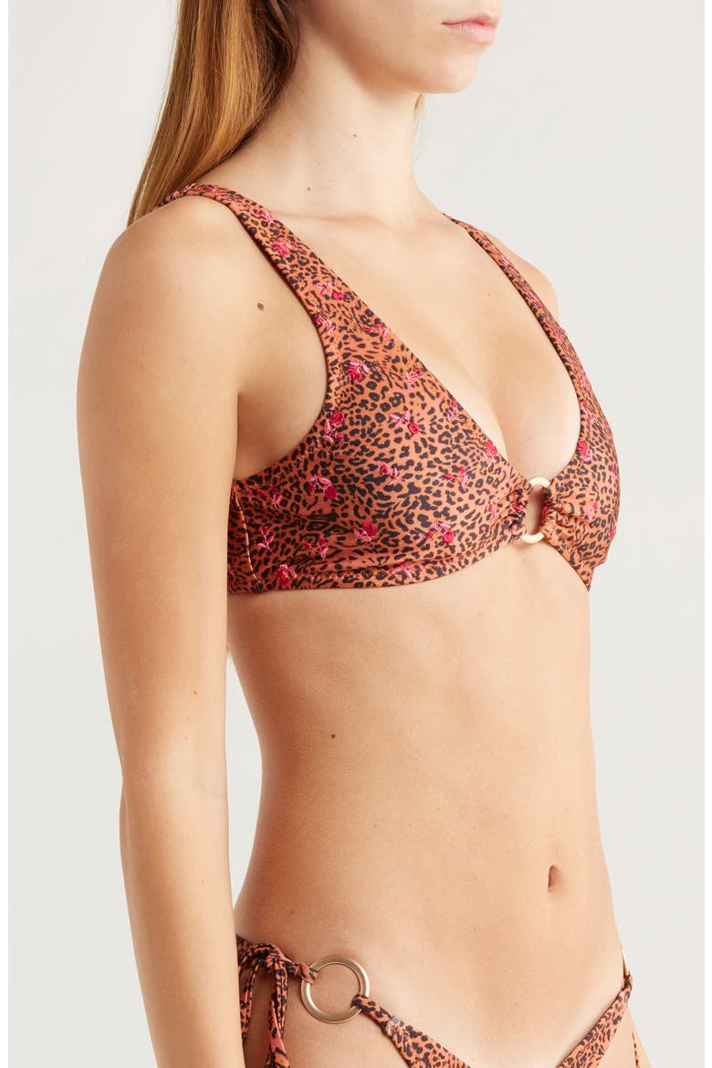 Ring Contour Crop Bikini Top, Alternate, color, WILD ROSE