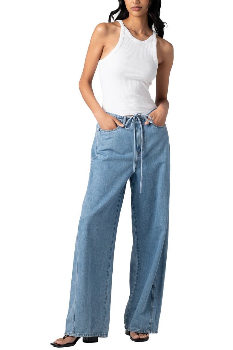 The Low Rise Baggy Fit Drawstring Jeans, Alternate, color, PASSING TIME - MEDIUM INDIGO