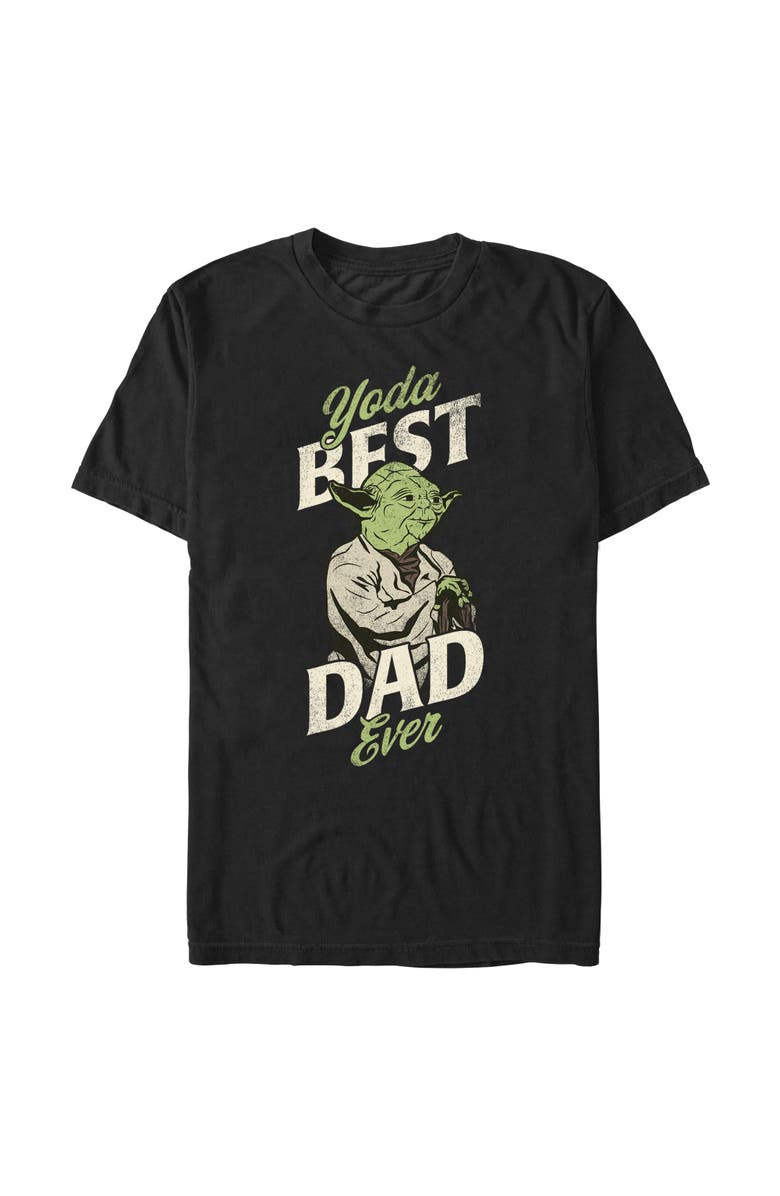 Star Wars Men's Star Wars Distressed Yoda Best Dad Ever  Graphic T-Shirt, Main, color, Black