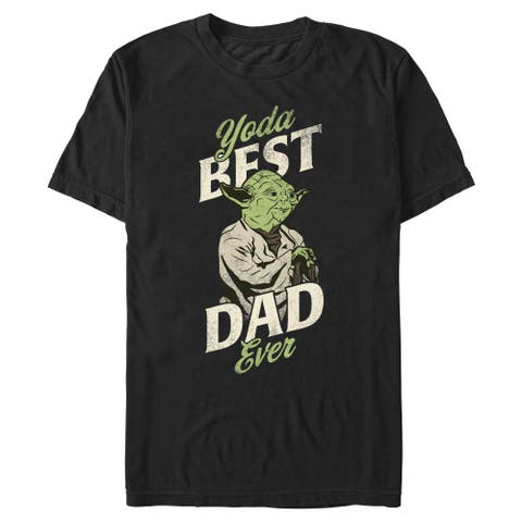 Men's Star Wars Distressed Yoda Best Dad Ever  Graphic T-Shirt