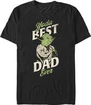 Star Wars Men's Star Wars Distressed Yoda Best Dad Ever Graphic T-Shirt