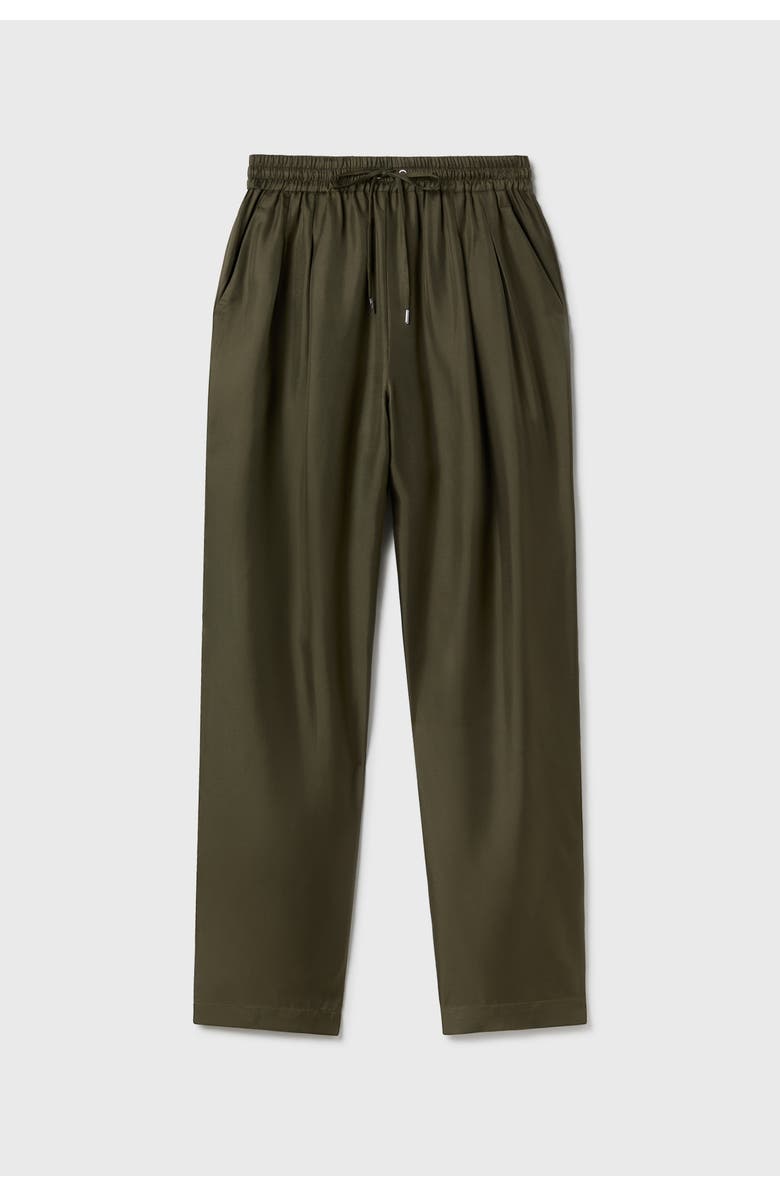 SILK LAUNDRY TWILL SLOUCH PANTS PINE, Main, color, Pine