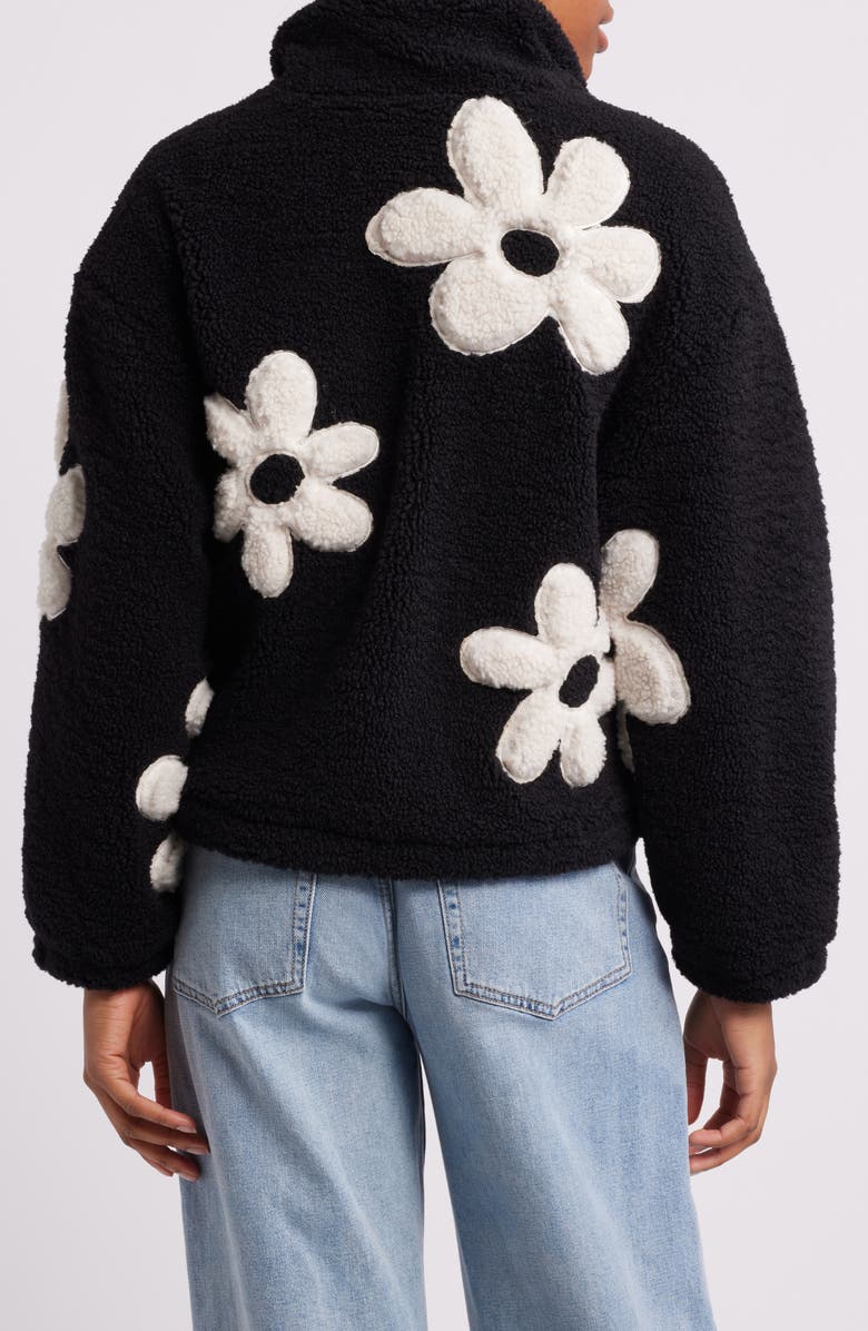 Thread & Supply High Pile Fleece Floral Jacket, Alternate, color, 