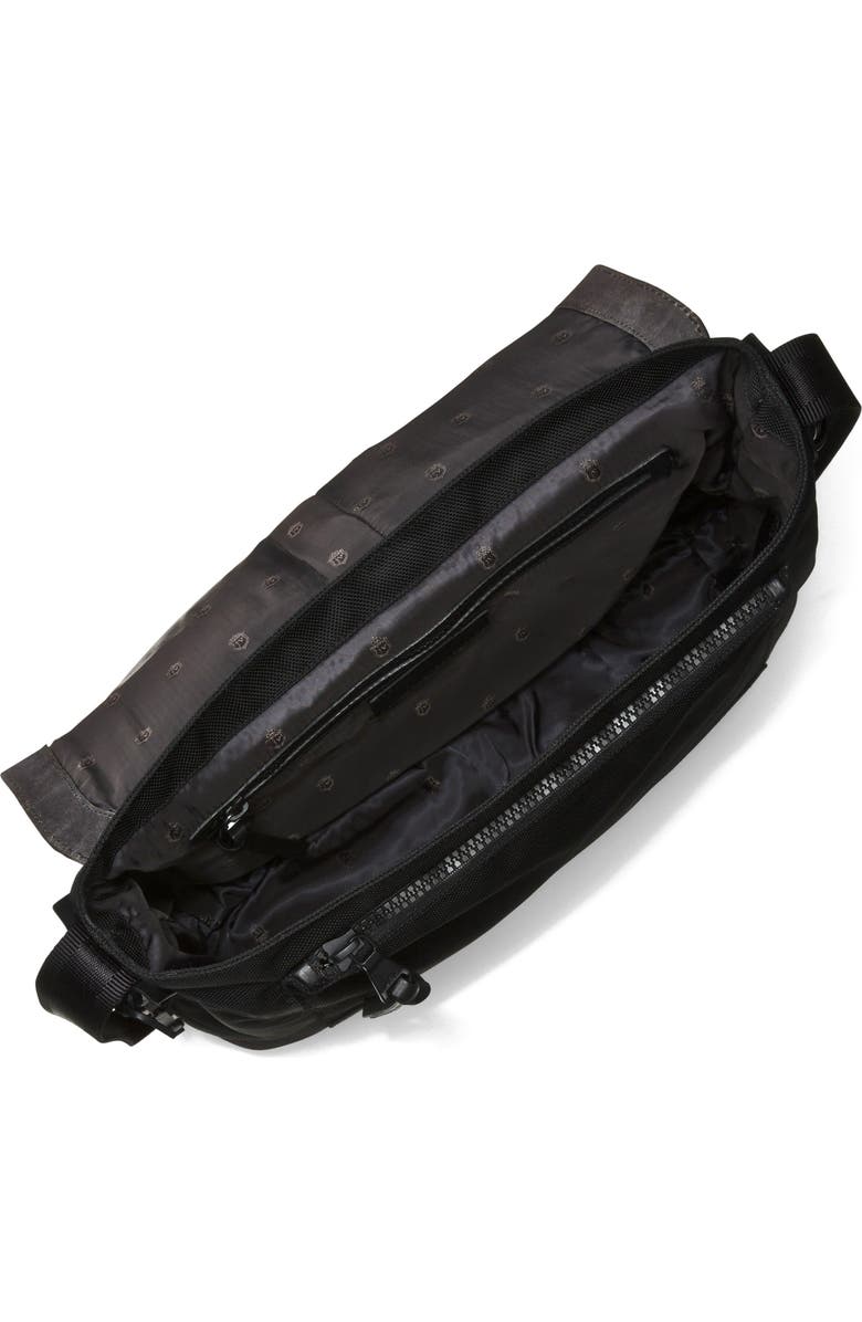 John Varvatos Star USA Suede & Ballistic Nylon Messenger Bag, Alternate, color,