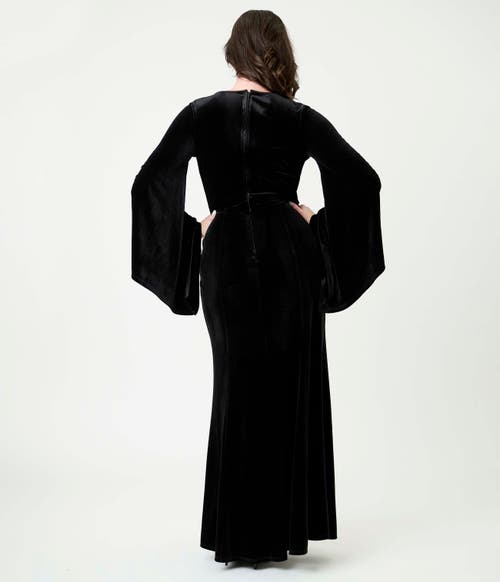 Unique Vintage Maxi Dress In Black