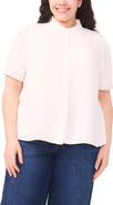 CeCe Scallop Collar Button-Up Top