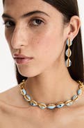 Oscar de la Renta Cowrie Shell Drop Earrings