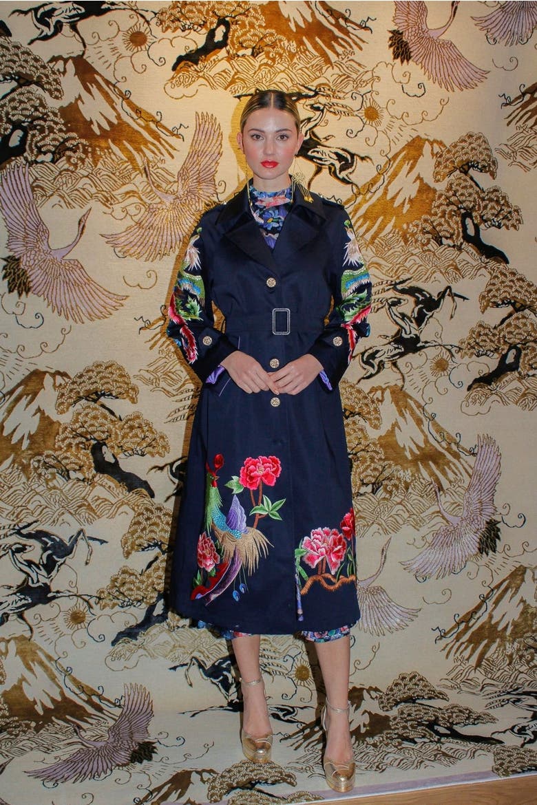 Phoenix Heritage Trench Coat, Alternate, color, Navy