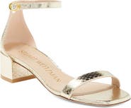 Stuart Weitzman Snakeskin Embossed Leather Sandal