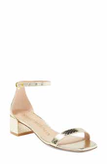 Stuart Weitzman Snakeskin Embossed Leather Sandal