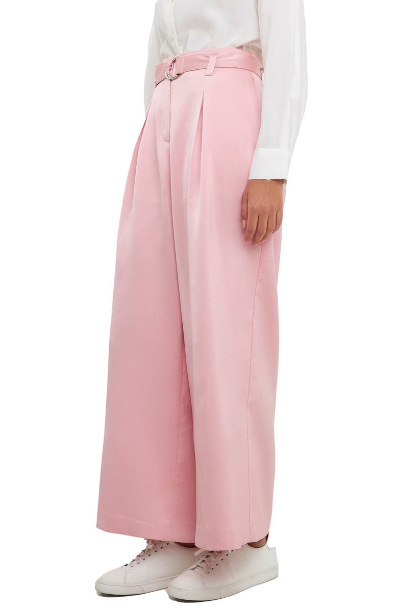 English Factory Satin Wide Leg Ankle Pants, Alternate, color, 