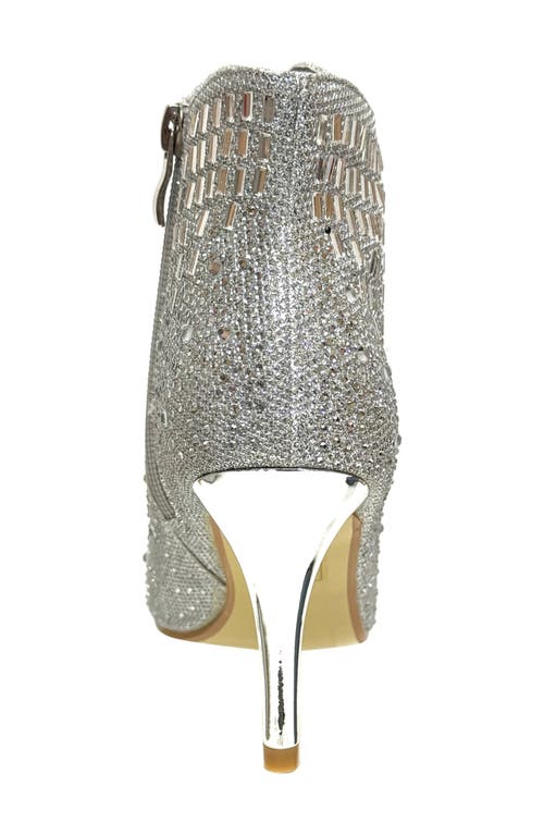 Lady Couture Star Rhinestone Bootie In Silver