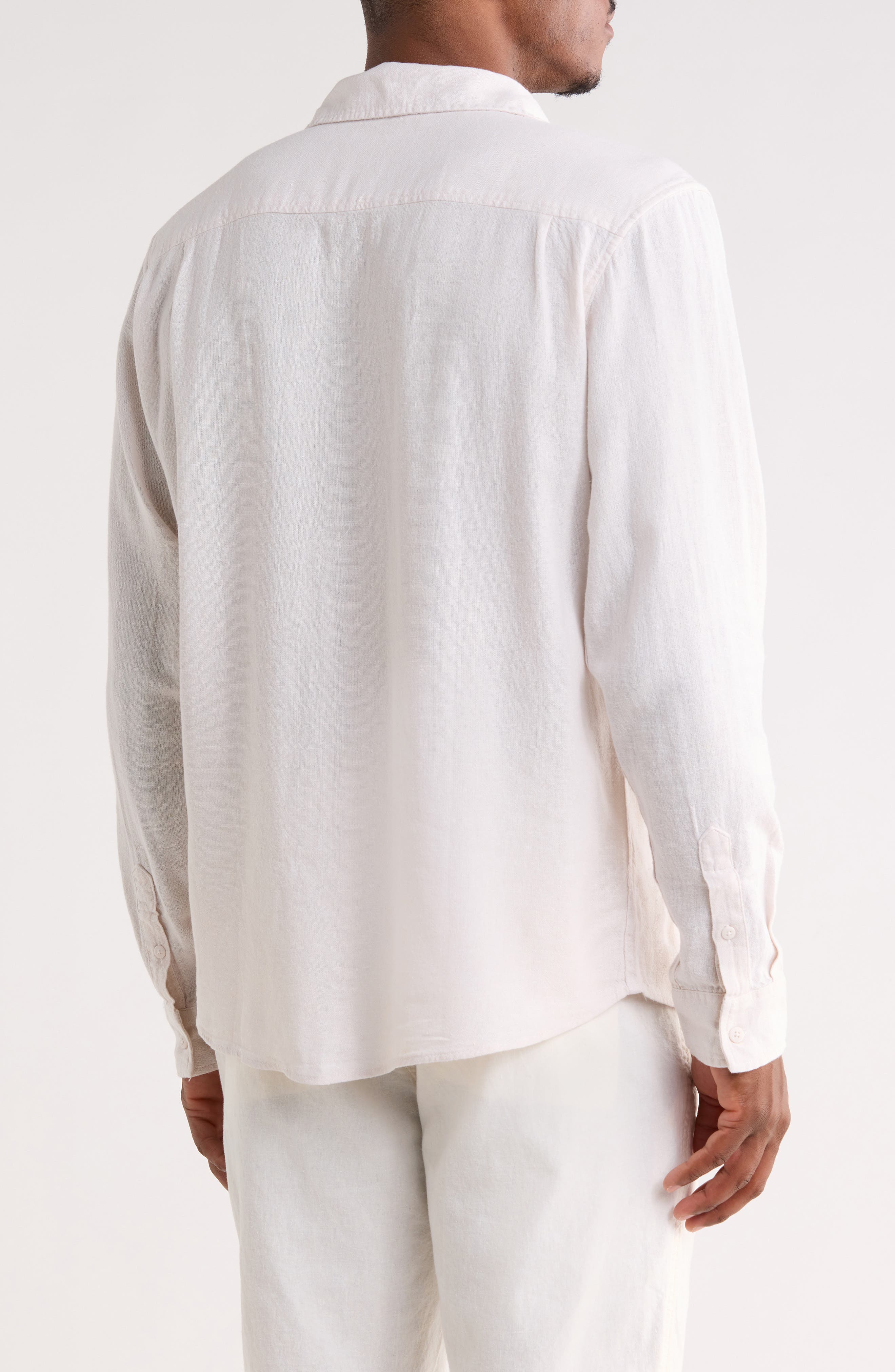 Vintage Summer Linen Blend Button-Down Shirt