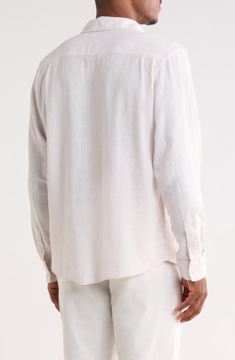 Linen Blend Button-Down Shirt