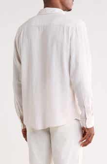 Vintage Summer Linen Blend Button-Down Shirt