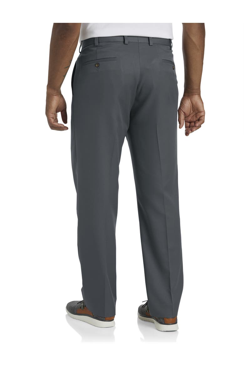 Big & Tall Microfiber Dress Pants, Alternate, color, DARK GREY