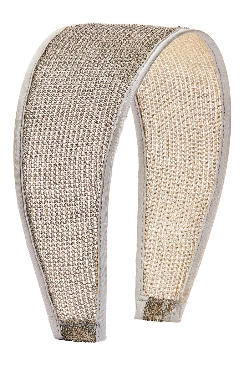 Wide Metallic Mesh Headband, Main, color, SILVER