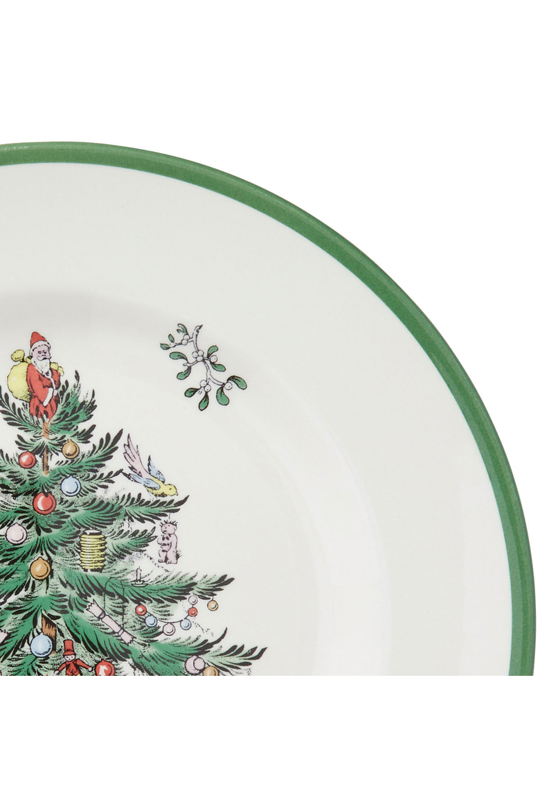 Christmas Tree 10.5" Dinner Plate, Alternate, color, Green
