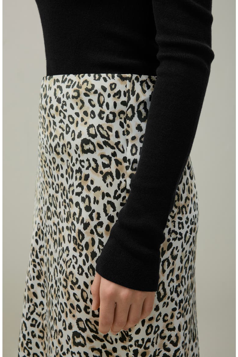 Leopard Print Bias Cut Silk Skirt, Alternate, color, Dawn Leopard