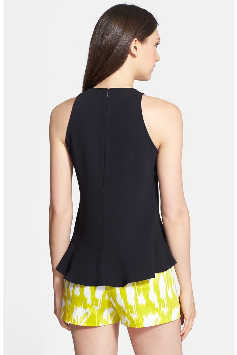 'Cecile' Sleeveless Peplum Top, Alternate, color, BLACK
