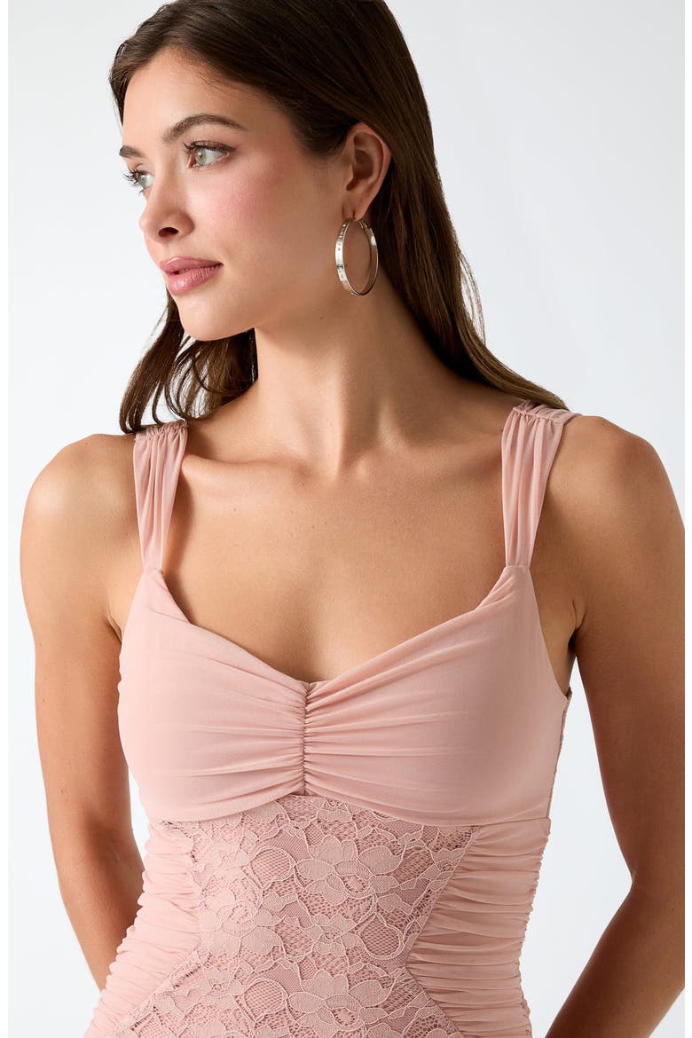 Caitlyn Lace Sleeveless Midi Dress, Alternate, color, PINK