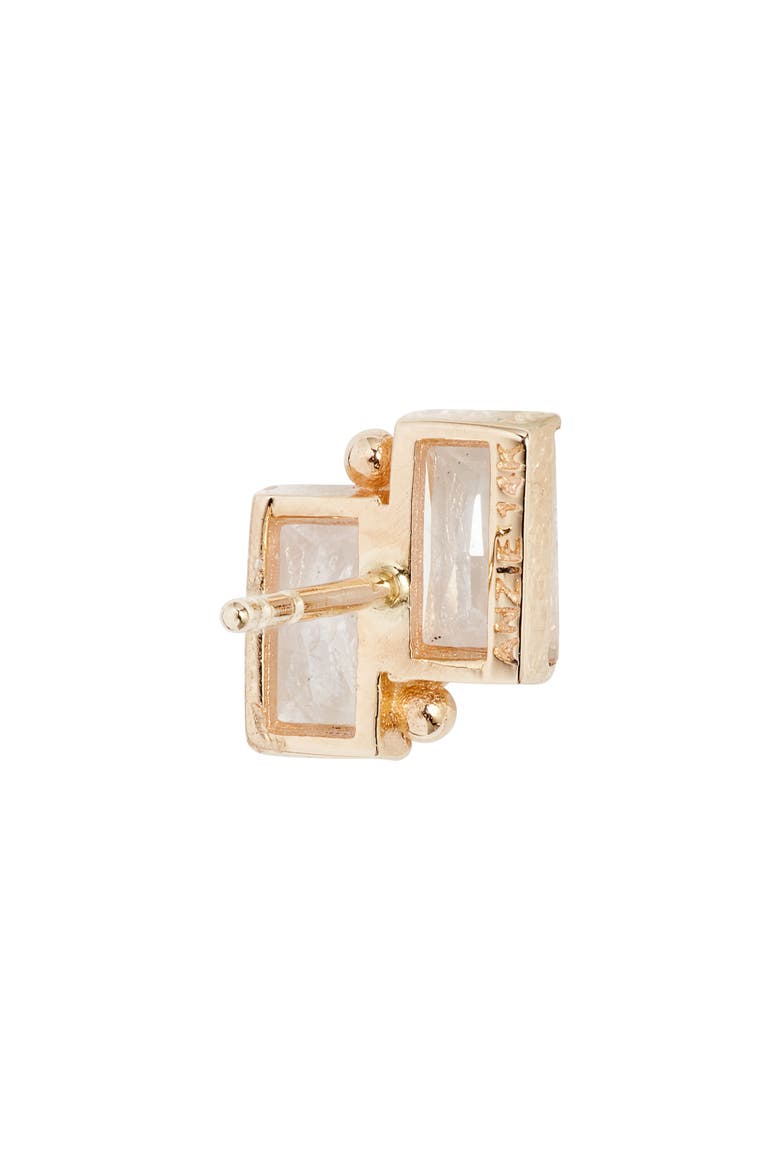 Cléo Deux Carré Stud Earrings, Alternate, color, YELLOW GOLD/ DIAMOND